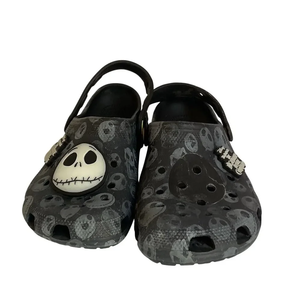 Crocs Disney Nightmare Before Christmas Jack Skellington Clogs M6 W8 Black Rare